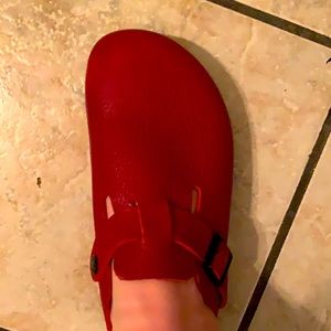 Size 8 red Birkenstocks barely worn